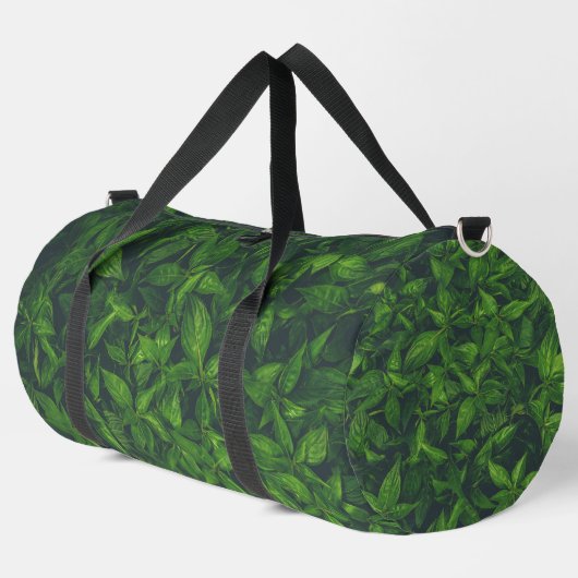 Diep groene bladeren plunjezak (Linkerhoek)