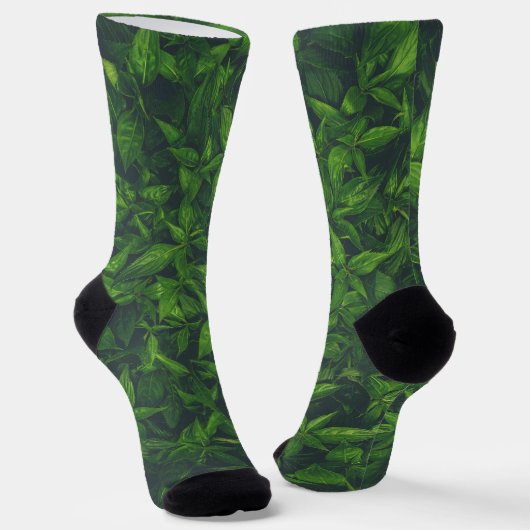 Diep groene bladeren sokken (Gebogen)
