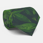 Diep groene bladeren stropdas (Opgerold)