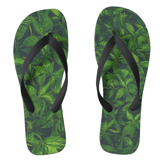 Diep groene bladeren teenslippers (Voetbed)