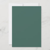 Diep groene bloemige bruiloft kaart (Achterkant)