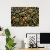 Diep groene bosbladposter poster (Thuiskantoor)