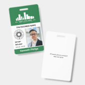 Diep groene foto & 2 logo's Personeels-ID Badge (Voor- en achterkant)