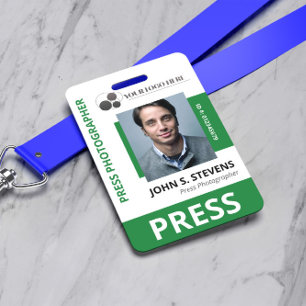 Diep groene foto- en logo pers-ID Badge