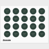 Diep groene handgemaakte sticker met zorg (Vel)