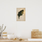 Diep groene Hosta-blad botanische poster (Keuken)
