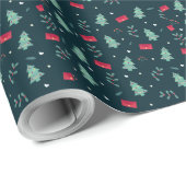 Diep groene kerstbomen Perfect cadeau Cadeaupapier (Rol Hoek)