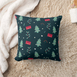 Diep groene kerstbomen Perfect cadeau Kussen