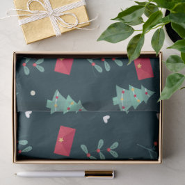 Diep groene kerstbomen Perfect cadeau Tissuepapier