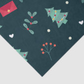 Diep groene kerstbomen Perfect cadeau Tissuepapier (Detail)