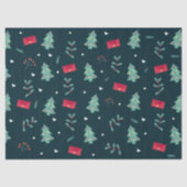 Diep groene kerstbomen Perfect cadeau Tissuepapier (Voorkant)