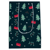 Diep groene kerstbomen Perfect Medium Cadeauzakje (Achterkant)