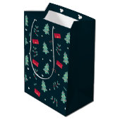 Diep groene kerstbomen Perfect Medium Cadeauzakje (Achterkant Gekanteld)