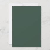 Diep groene romantische bloemenbruiloft kaart (Achterkant)