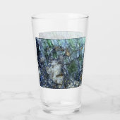 Diep Groene Vivianiet Kristal Mineraalformatie Kun Glas (Achterkant)