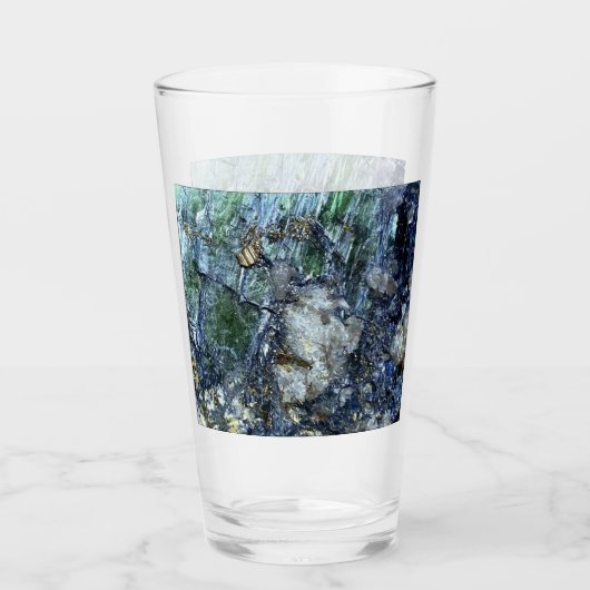 Diep Groene Vivianiet Kristal Mineraalformatie Kun Glas (Voorkant)
