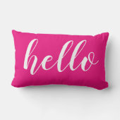 Diep, helder roze Hallo stut Hallo of uw offerte Kussen (Achterkant)