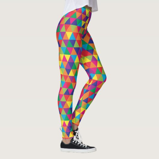 Diep heldere driehoeken - modern Abstract patroon Leggings (Rechts)
