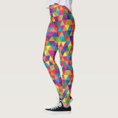 Diep heldere driehoeken - modern Abstract patroon Leggings (Links)