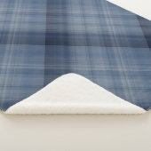 Diep Hemelblauw Geruit Sherpa Deken (3/4)