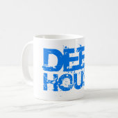 diep-house muziek dj cup of mok blauw design (Voorkant links)