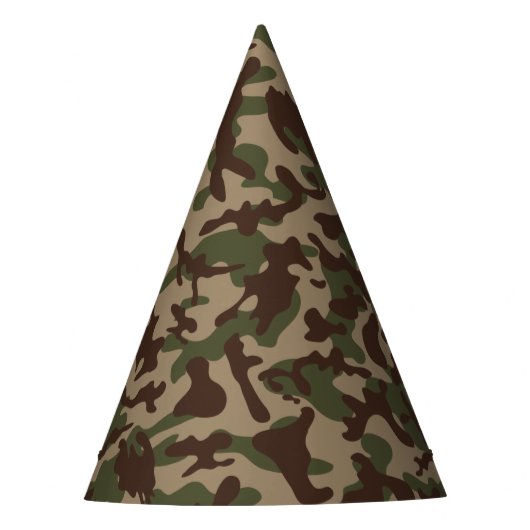 Diep hout camouflage  feesthoedjes (Voorkant)