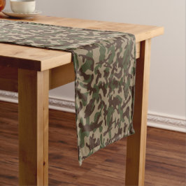 Diep hout camouflage lange tafelloper