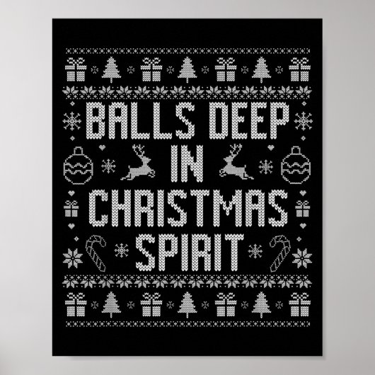 Diep In De Kerst Srit Koppel Overeenkomende Kerstm Poster (Voorkant)