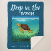Diep in de oceaan Happy Turtles spelen de hele dag Sherpa Deken (Voorkant)