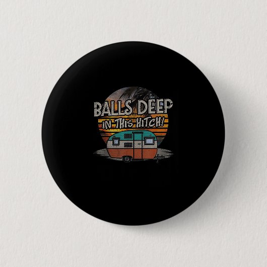 Diep in dit luik grappig camping cadeau ronde button 5,7 cm (Voorkant)