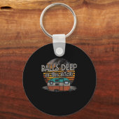 Diep in dit luik grappig camping cadeau sleutelhanger (Voorkant)