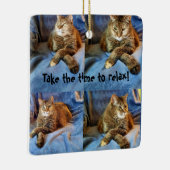 DIEP IN DOUD KAT KERAMISCH ORNAMENT (Rechts)