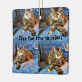 DIEP IN DOUD KAT KERAMISCH ORNAMENT (Links)