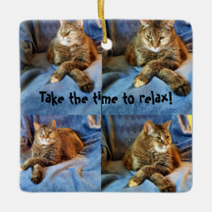 DIEP IN DOUD KAT KERAMISCH ORNAMENT
