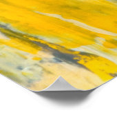 'Diep in gedachte' Grijze en gele Abstracte kunst Poster (Hoek)