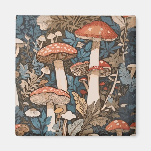 Diep In het Bos Paddenstoelen Magneet (Voorkant)