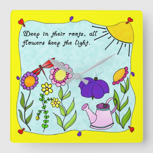 Diep in hun Roots Square Clock Vierkante Klok (Voorkant)