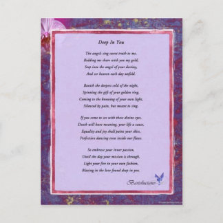 Diep in je gedicht briefkaart