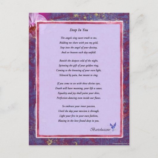 Diep in je gedicht briefkaart (Voorkant)