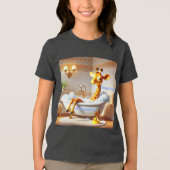 Diep in Ontspanning - Giraffe Bubbelbad Tri-Blend Shirt (Voorkant)