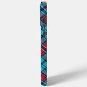 Diep Indigo, Aqua, Rood & Tinten van Blauwe Plaid Case-Mate iPhone Case (Achterkant / Links)
