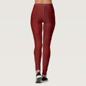 Diep karmozijnrode houtnerflegging leggings (Achterkant)