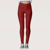 Diep karmozijnrode houtnerflegging leggings (Voorkant)