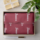 Diep karmozijnrood minimalistisch monogram tissuepapier (Geschenk)