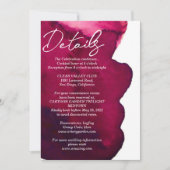 Diep karmozijnrood waterverf abstracte inkt wijnro kaart (Voorkant)