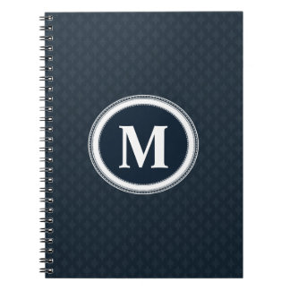 Diep Klassieke marineblauwpatroon - aangepast mono Notitieboek