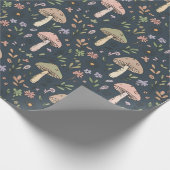 Diep Leisteenblauw Melancholische Paddenstoel Naad Cadeaupapier (Hoek)