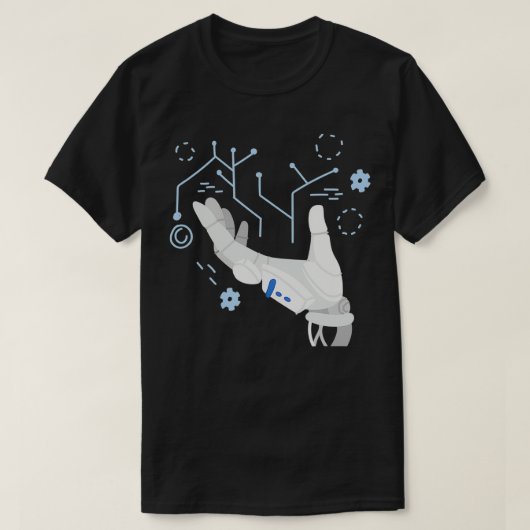 Diep Lerende Robot Hand AI Programmeringsingenieur T-shirt (Design voorkant)