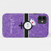 Diep Lila+Vrouw Sign+Nurse Pet/Naam Case-Mate iPhone Case (Achterkant (horizontaal))