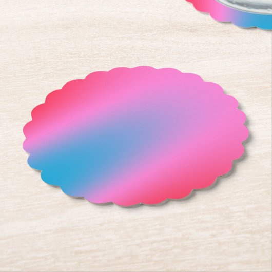 Diep Magenta Roze naar Rood & Blauw Auric Ombre Kartonnen Onderzetters (Gekanteld)